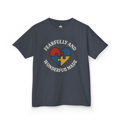 Fearfully and Wonderfully Made Kids Tee - Puzzle Heart Design