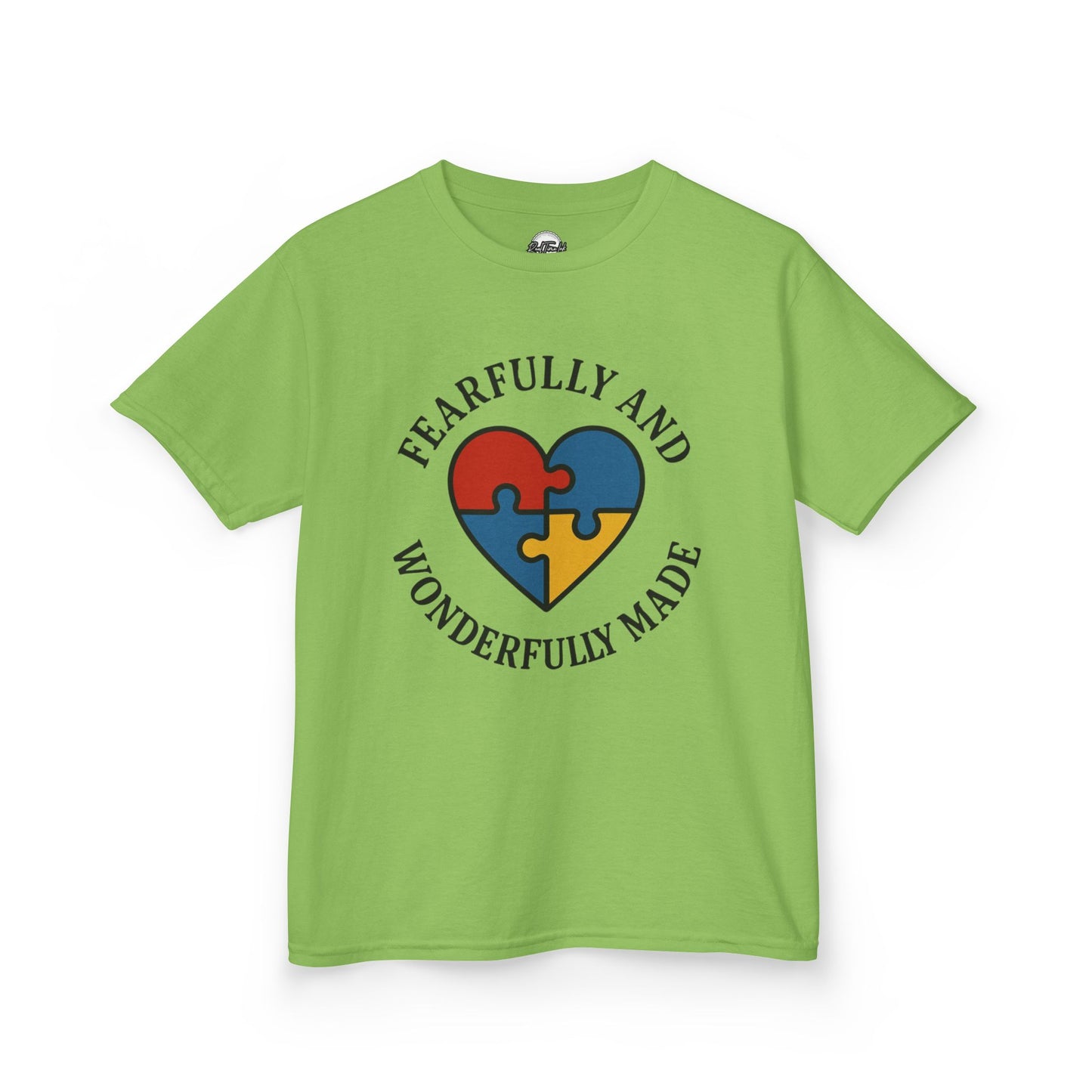 Fearfully and Wonderfully Made Kids Tee - Puzzle Heart Design