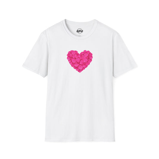 Valentine’s Pink Petal Heart T-Shirt