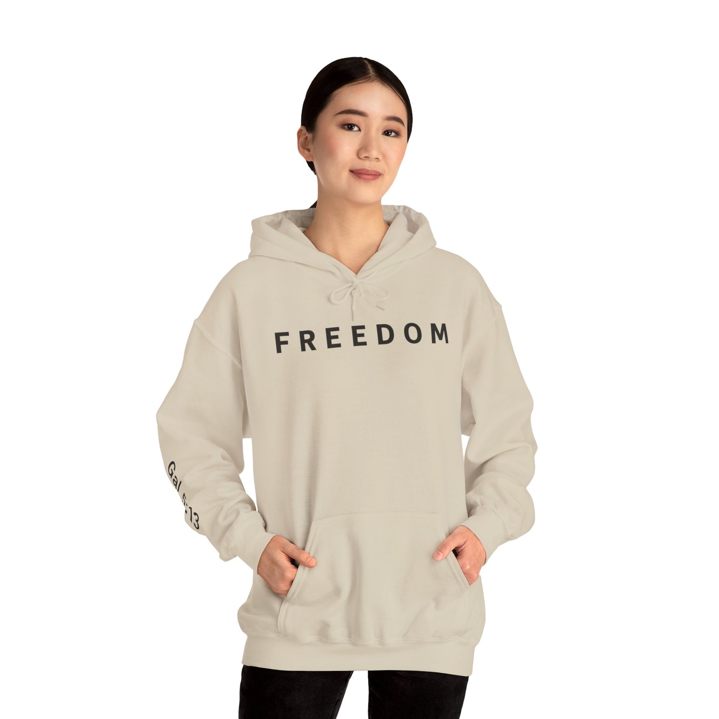 Freedom Hooded Sweatshirt, Cozy Sweatshirt, Religious Apparel, Inspirational Gift, Casual Outfit, Unisex Hoodie