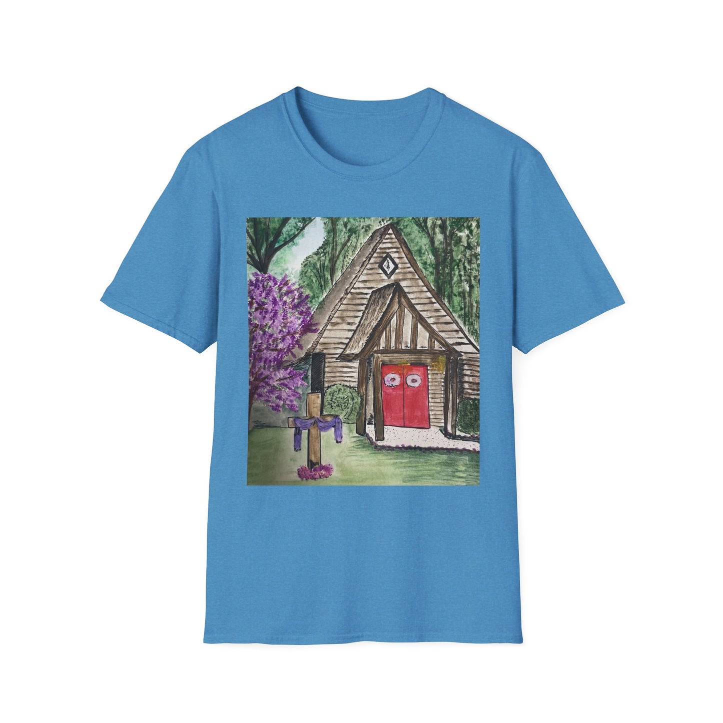 Charming Cottage Art Unisex Softstyle T-Shirt | Cozy and Whimsical Design