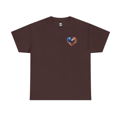Patriotic Unisex Heavy Cotton Tee - God Country Family, Independence Day Shirt, Veteran Gift, Family Gathering Tee, Fourth of July Clothing