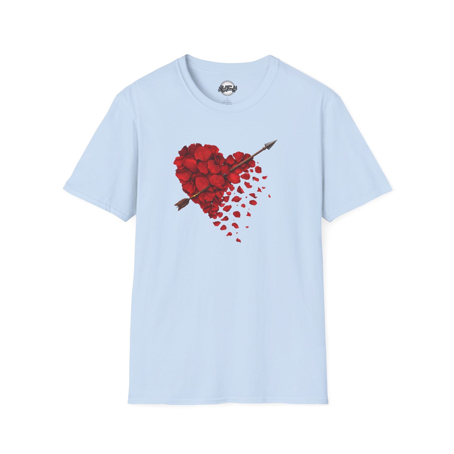 Rose Petal Heart T-Shirt — Arrow-Pierced Romantic Valentine Tee