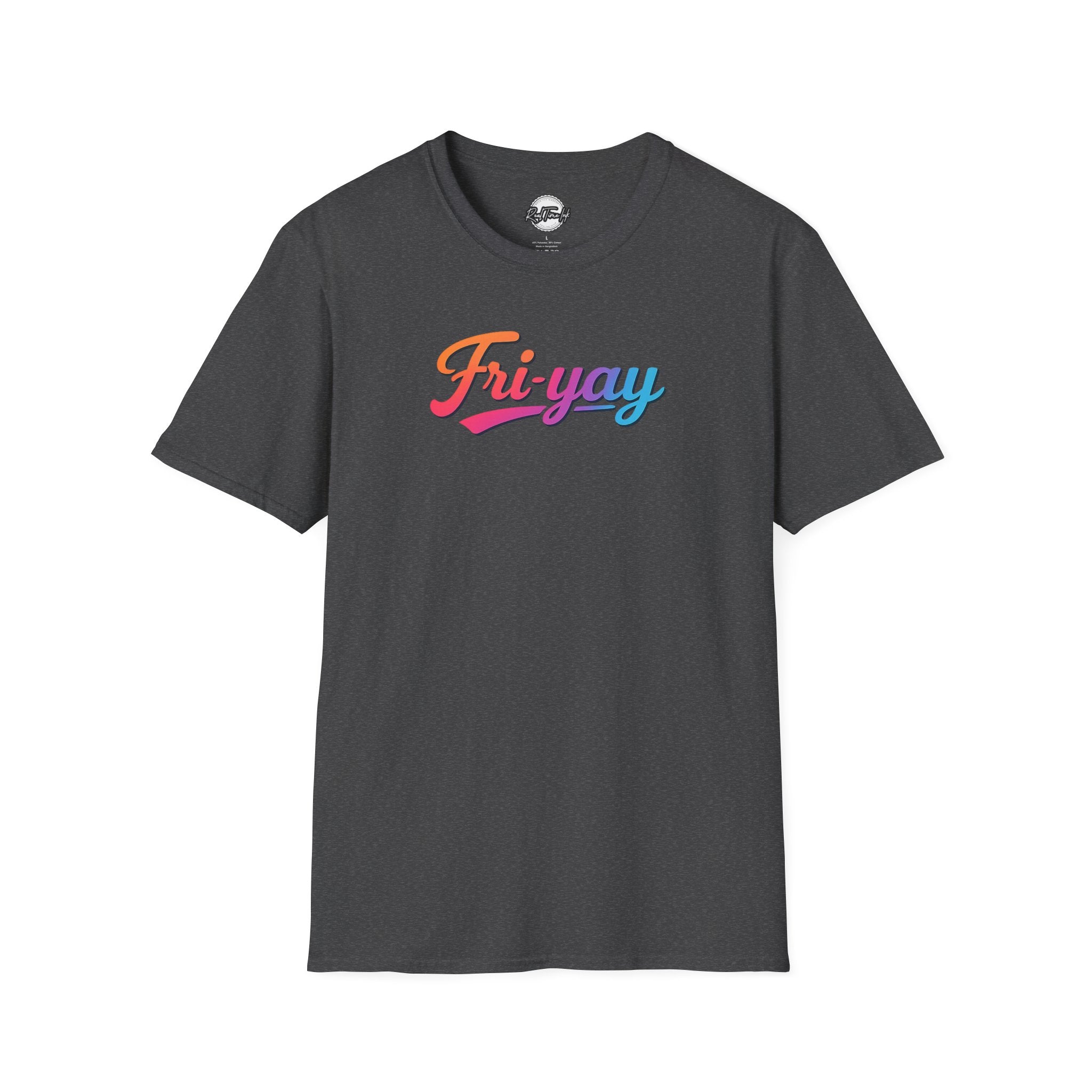 Fri-yay Graphic T-Shirt — Retro Rainbow Weekend Tee
