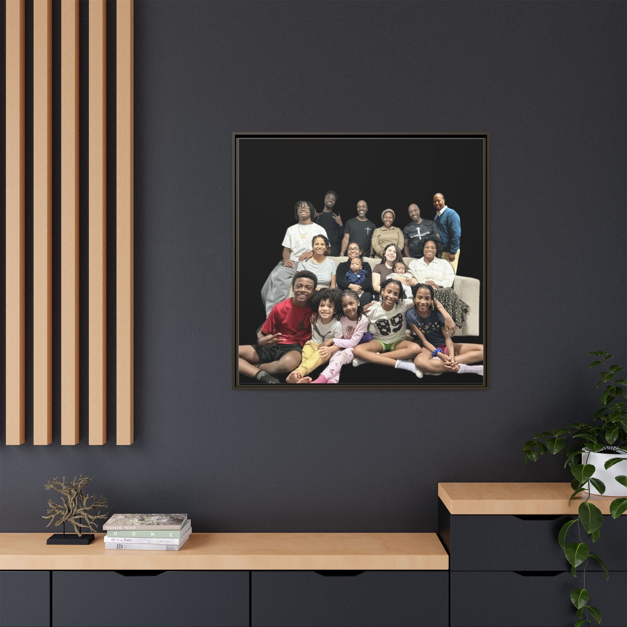 Gordon Siblings Family Matte Canvas, Framed (Multi-color)