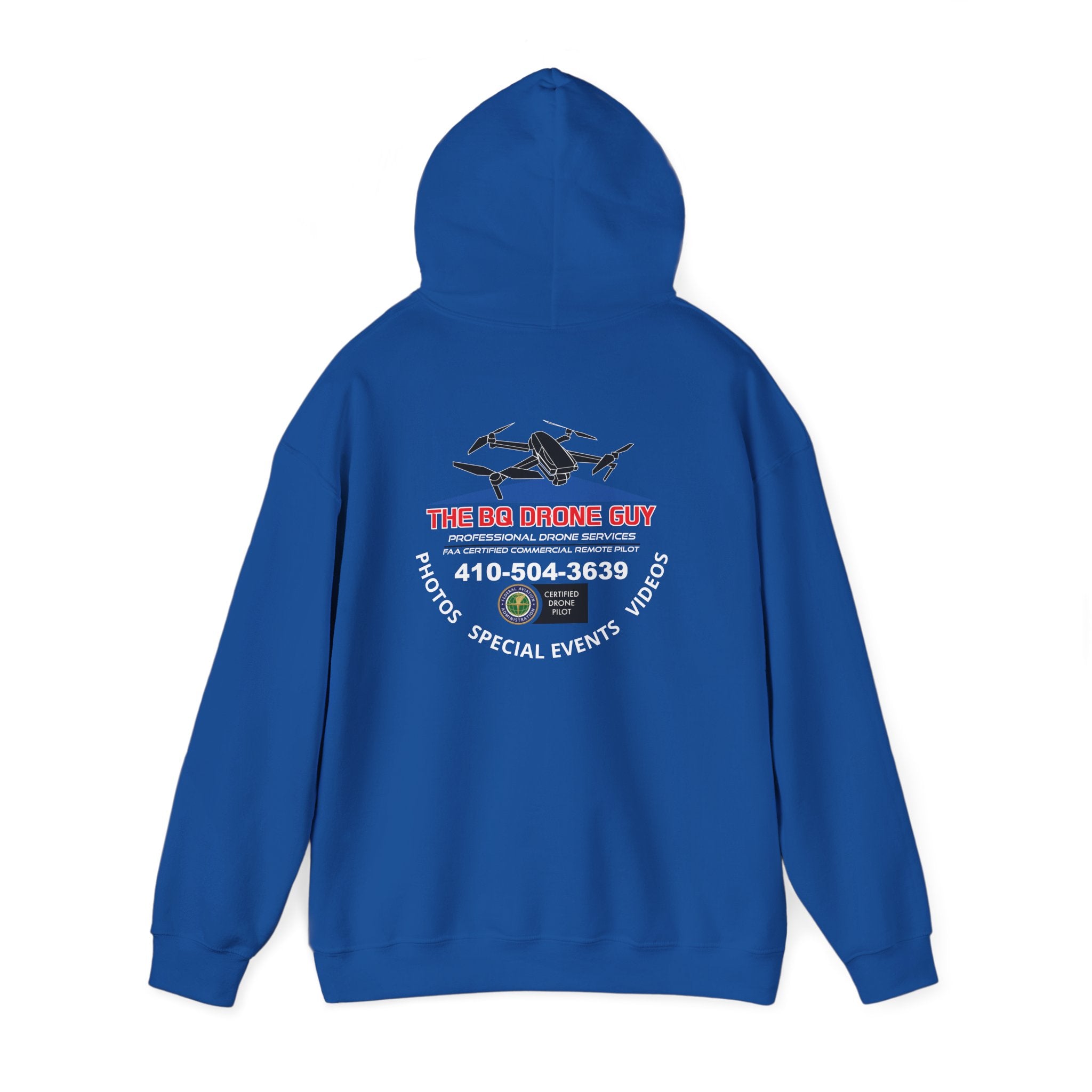 The BQ drone guy Hoodie - "The BQ Drone Guy Logo Back & Chest
