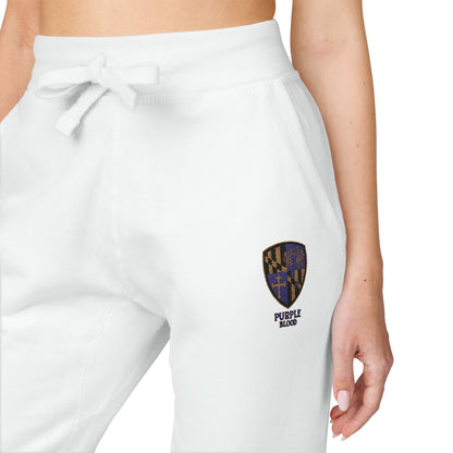 Embroidered Unisex Sweatpants - Purple Blood Design