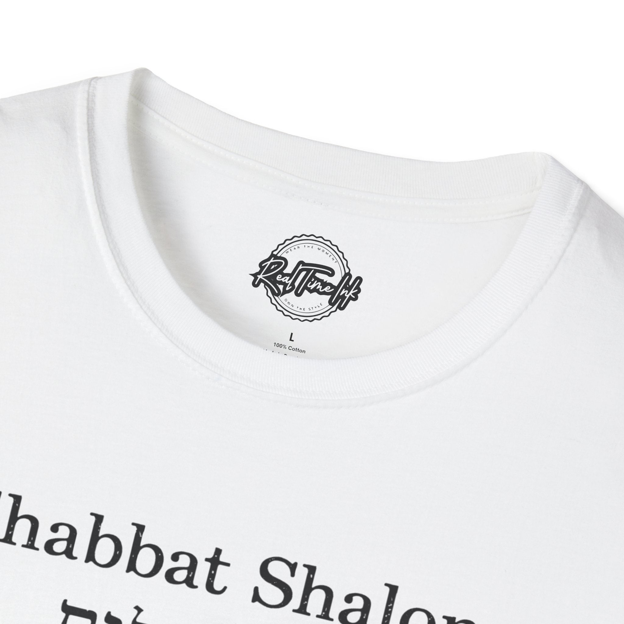 Shabbat Shalom T-Shirt — Hebrew & English Minimalist Tee