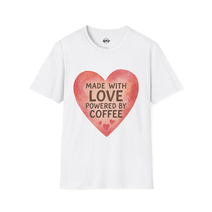 Made with Love Powered by Coffee Unisex Softstyle T-Shirt