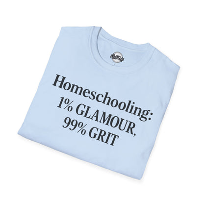Homeschooling Grit T-Shirt - Unisex Softstyle Tee, Funny Parenting Gift, Education Shirt, Back-to-School, Family Life Apparel