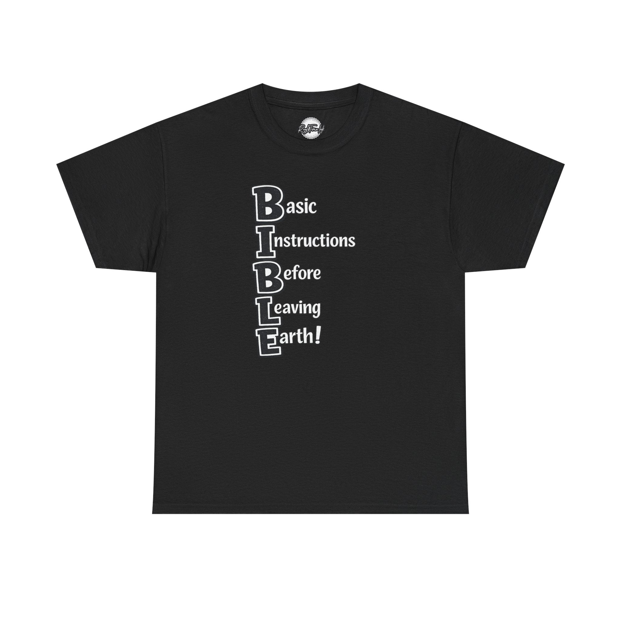 Bible Abbreviation Tee — "Basic Instructions Before Leaving Earth" Christian T-Shirt