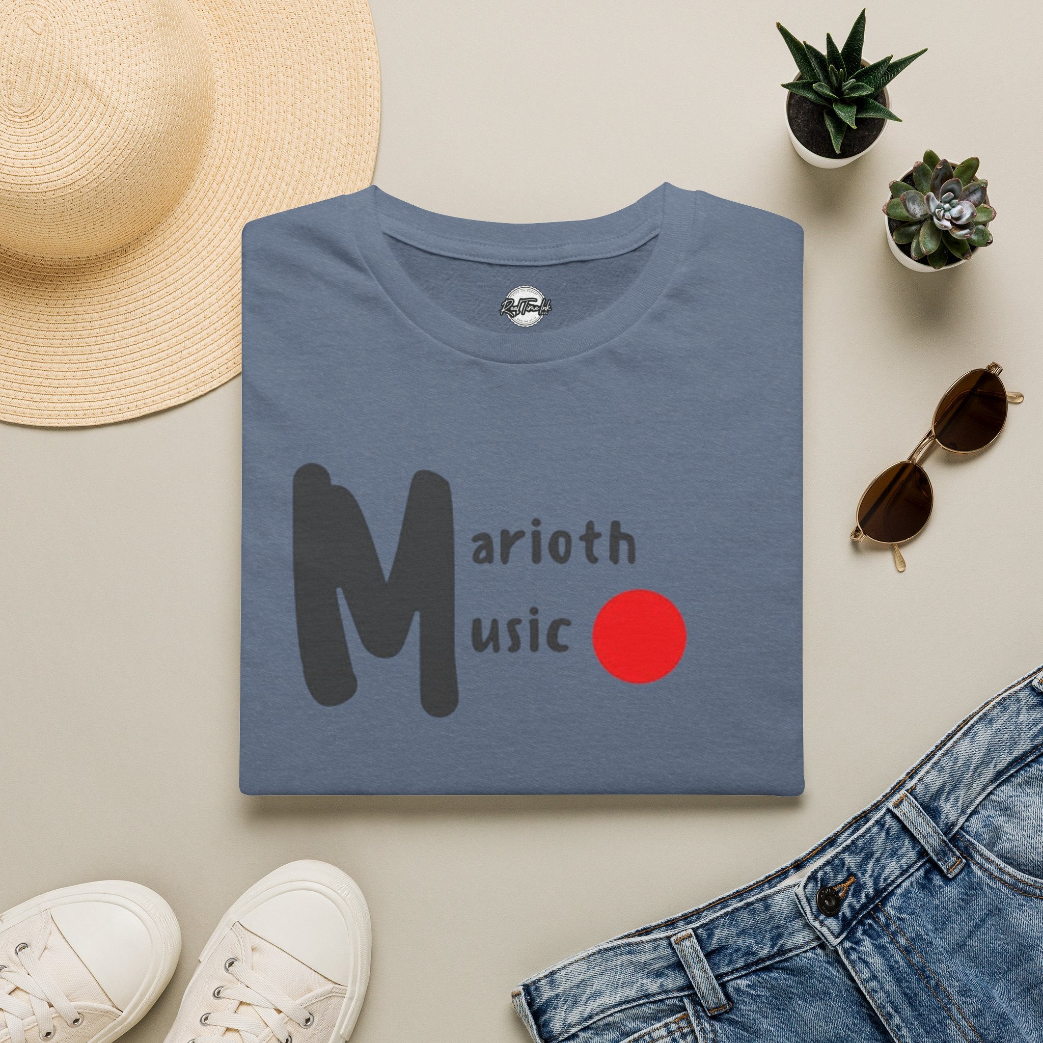 Marioth Music Logo Tee (Bold 'M' with Red Dot)
