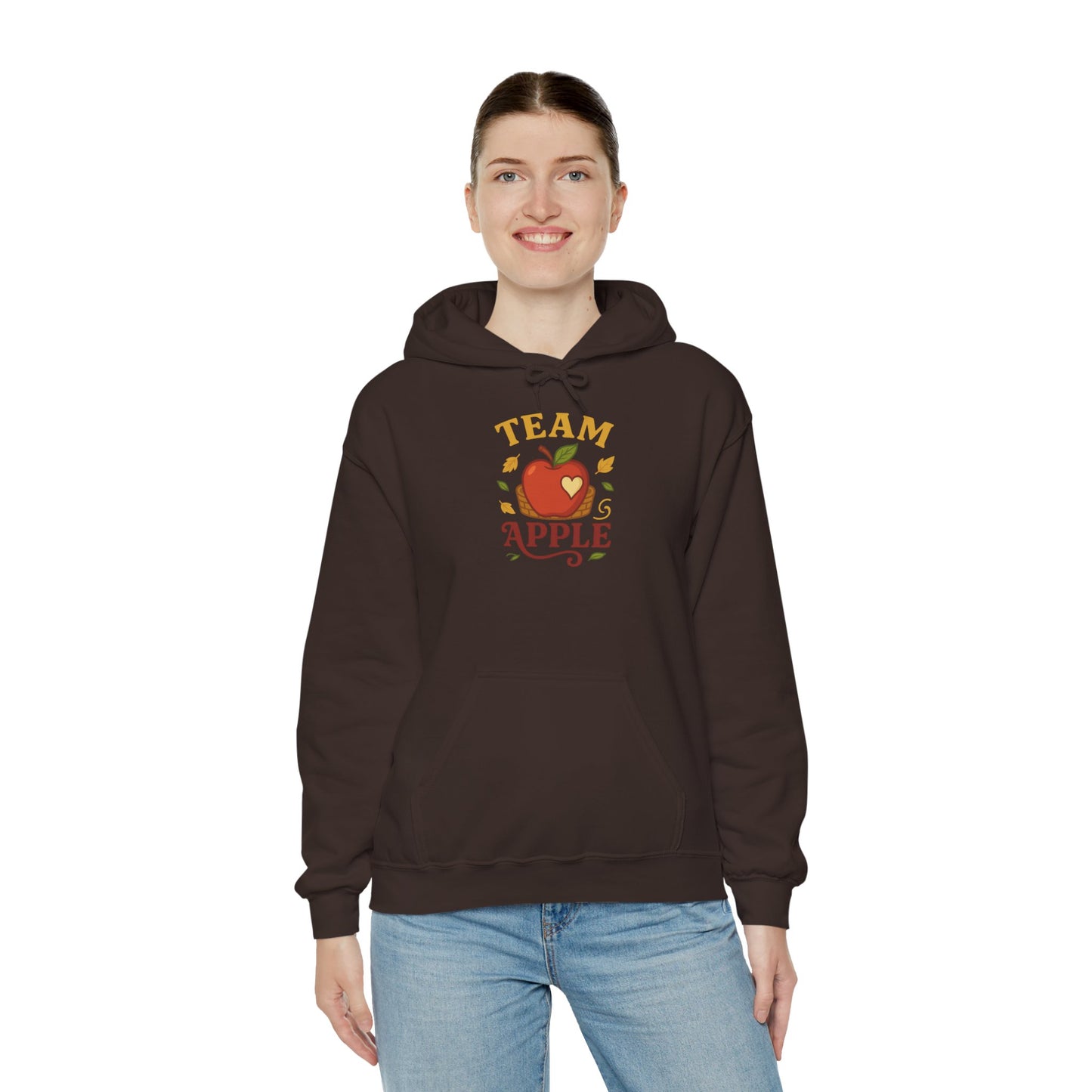 Team Apple Hoodie, Cozy Unisex Hooded Sweatshirt, Fall Fashion Sweatshirt, Perfect Gift for Teachers, Fruit Lover's Apparel