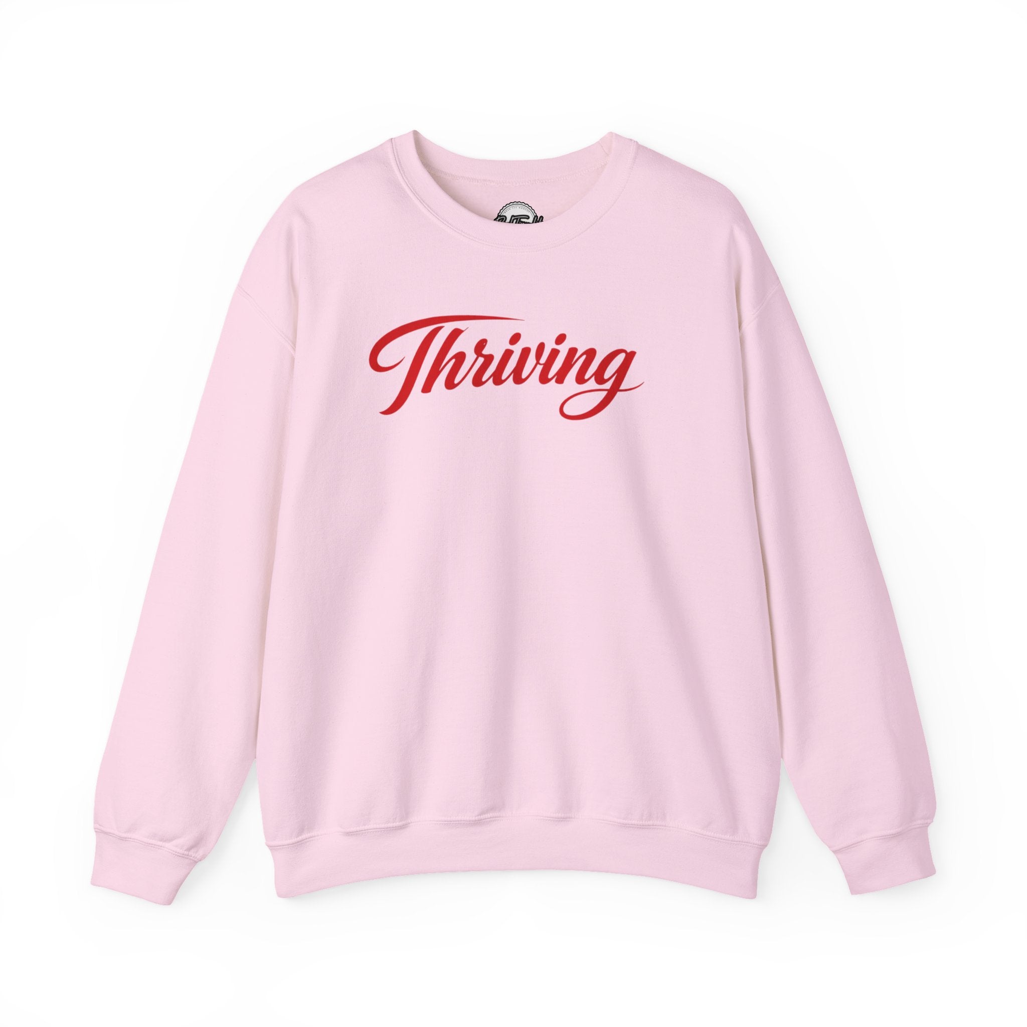 Thriving Crewneck Sweatshirt Positive Script Graphic Pullover
