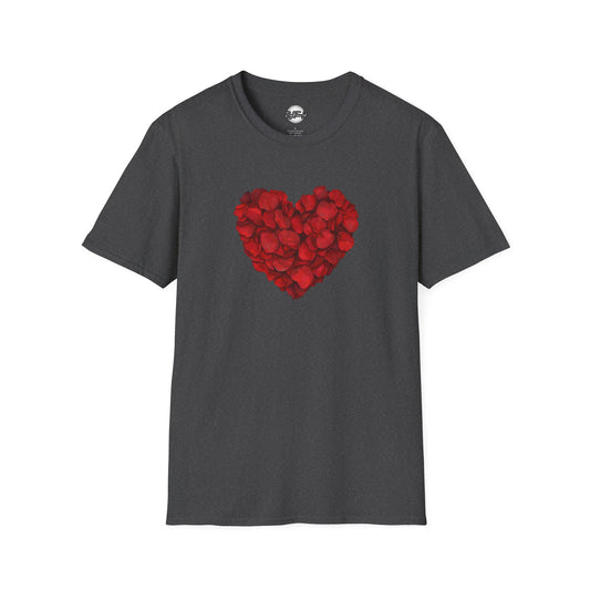 Rose Petal Heart T-Shirt — Romantic Valentine's Day Tee