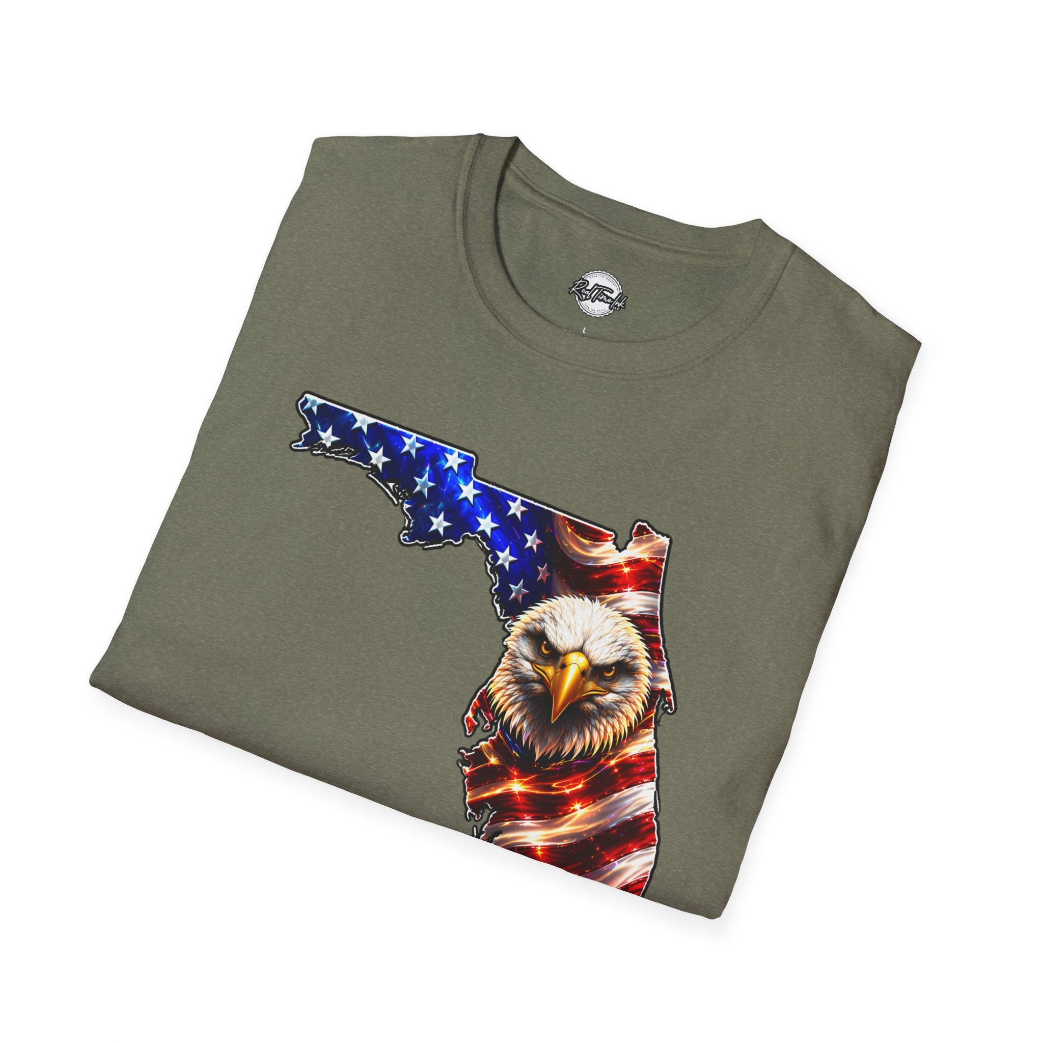 Florida Flag Eagle T-Shirt — American Flag State Outline Tee