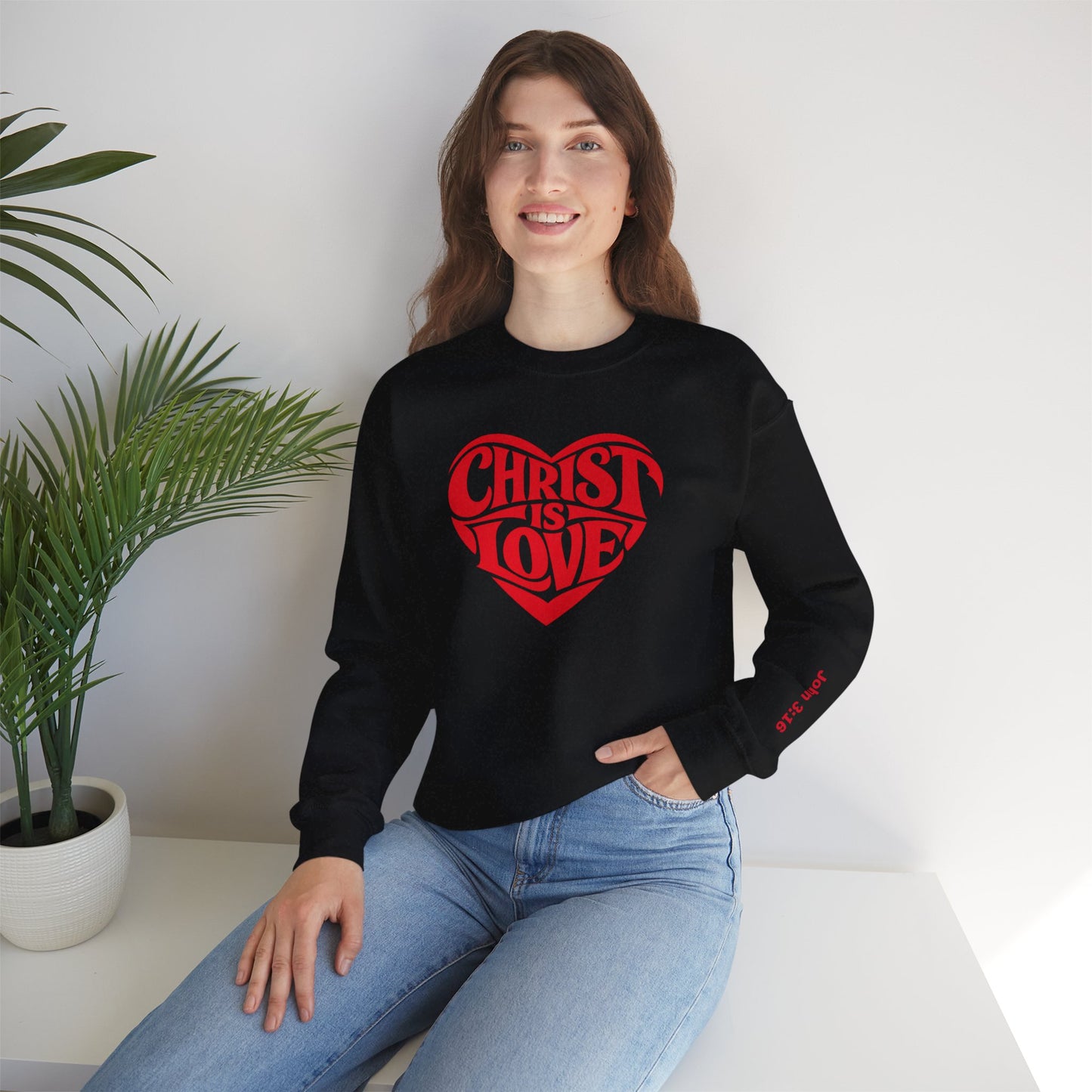 Christ Is Love Heart crewneck | Christian faith sweatshirt