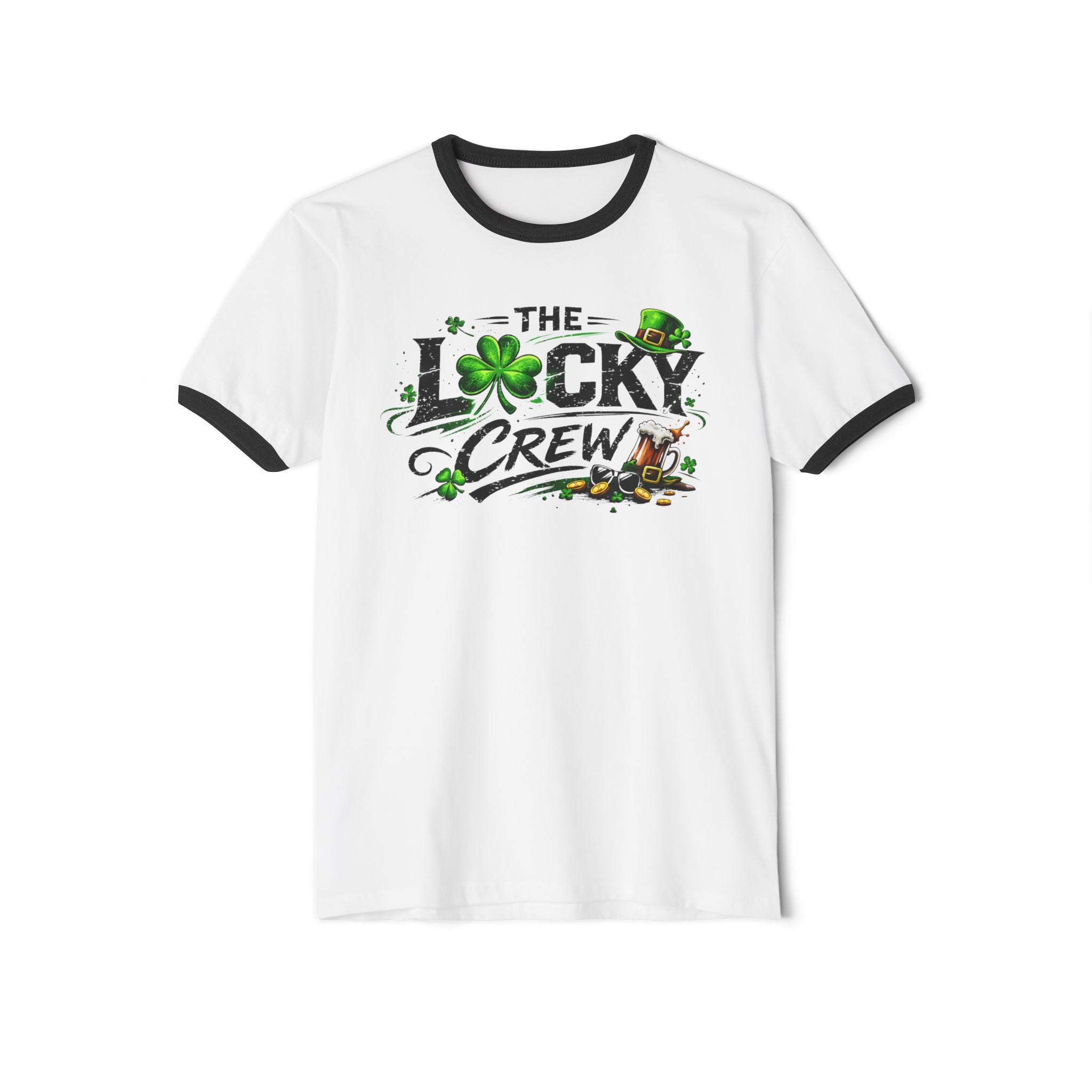 The Lucky Crew T‑Shirt — St. Patrick’s Day Shamrock Ringer Tee
