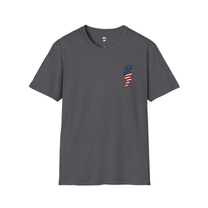 Patriotic Lightning Bolt T-Shirt, American Flag Tee, Unisex Casual Wear, Gifts for Independence Day, Fourth of July Apparel, Summer Style