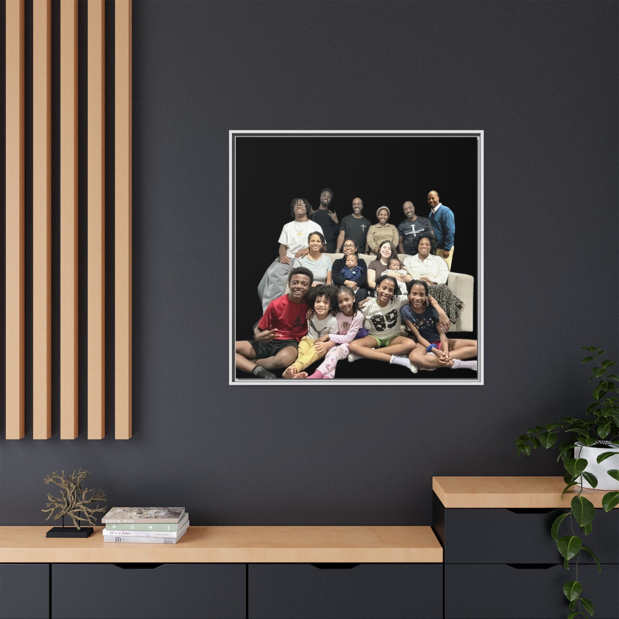 Gordon Siblings Family Matte Canvas, Framed (Multi-color)