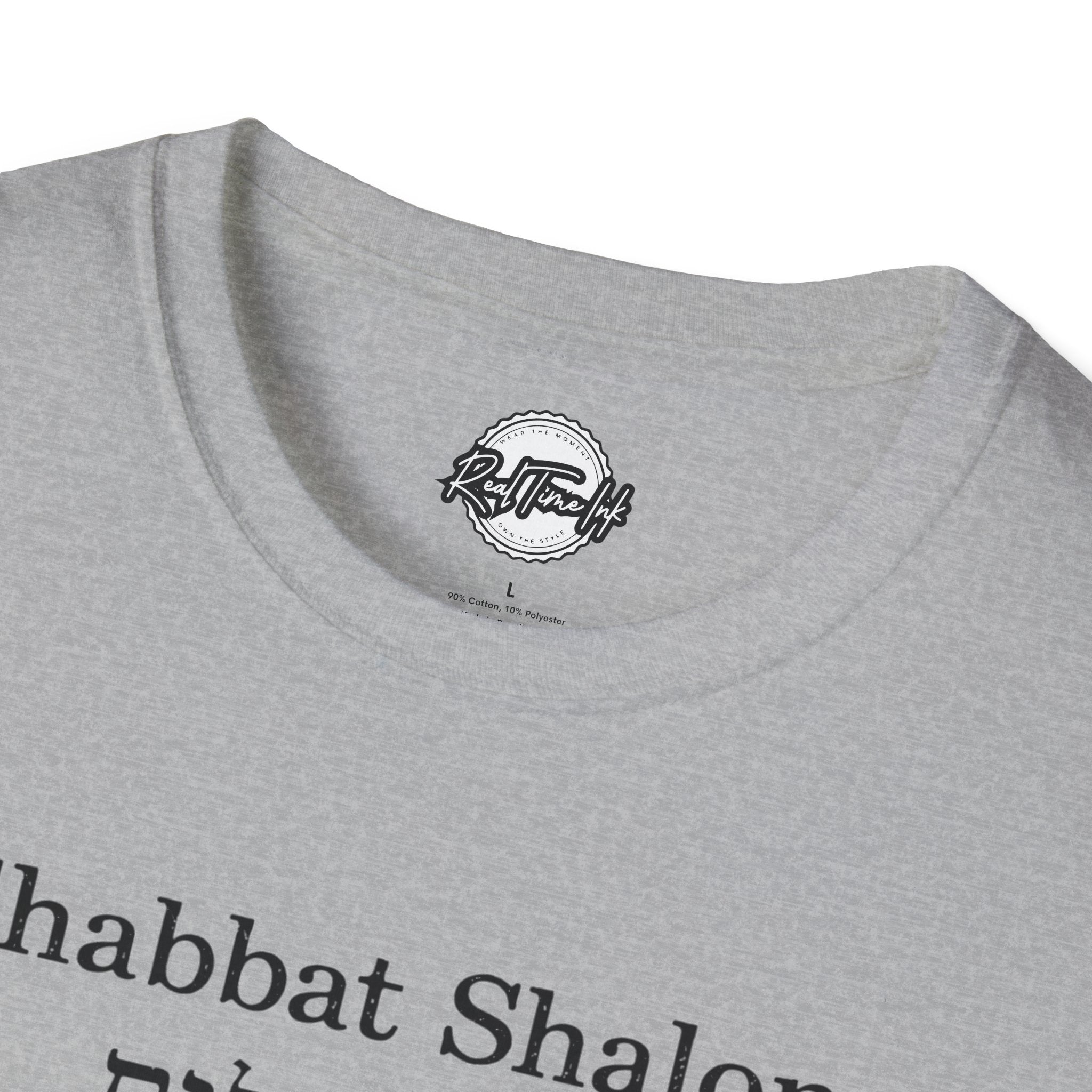 Shabbat Shalom T-Shirt — Hebrew & English Minimalist Tee