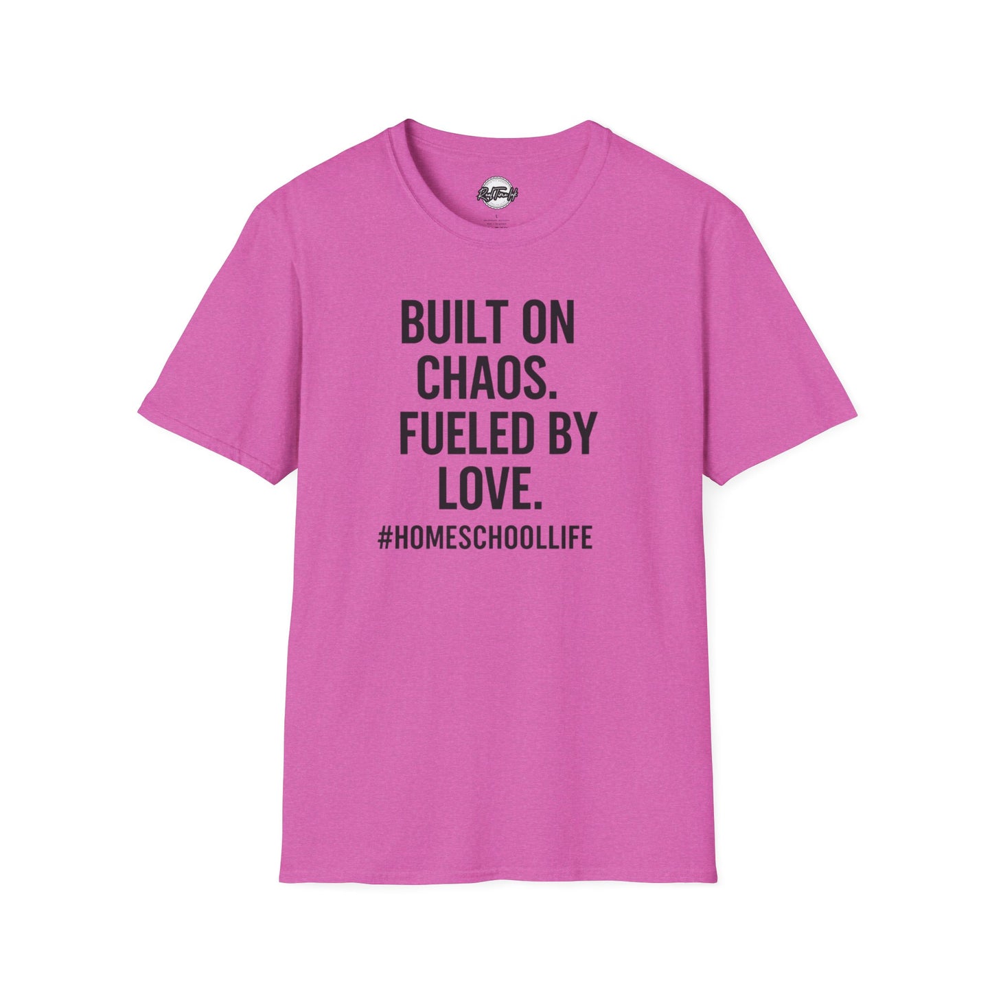 Unisex T-Shirt - Built on Chaos Fueled by Love #HomeschoolLife, Funny T-shirt, Gift for Educators, Casual Wear, Family Events, [...]
