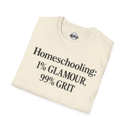 Homeschooling Grit T-Shirt - Unisex Softstyle Tee, Funny Parenting Gift, Education Shirt, Back-to-School, Family Life Apparel