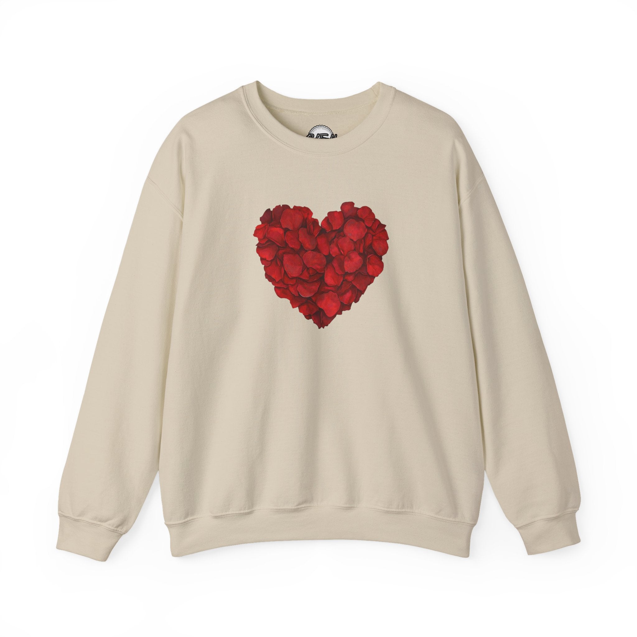 Valentine Rose Petal Heart Sweatshirt