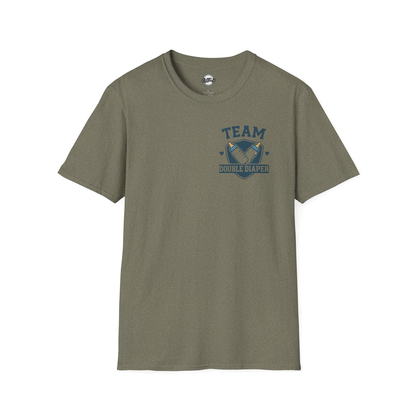 Team Double Diaper T-Shirt - Unisex Softstyle Tee for New Parents