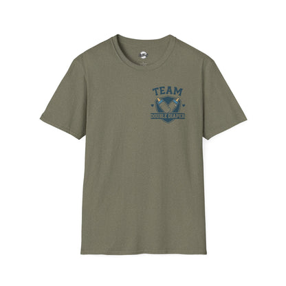 Team Double Diaper T-Shirt - Unisex Softstyle Tee for New Parents