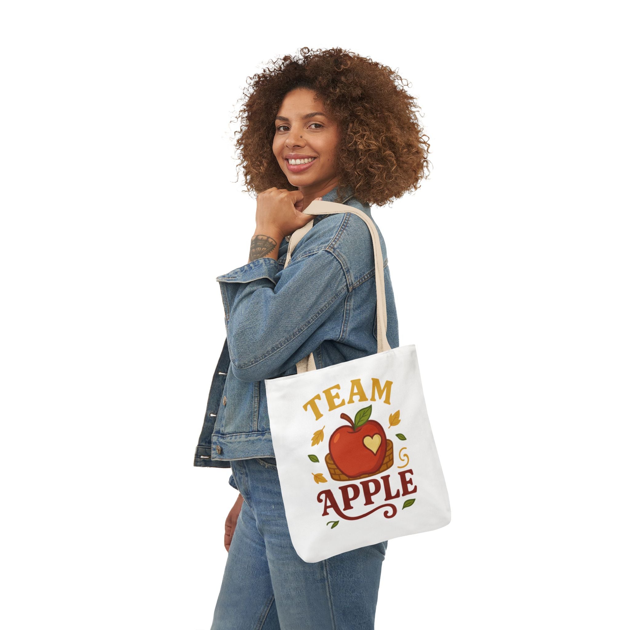 Team Apple Tote Bag | Fun Canvas Bag for Teachers, Students, Fall Events, Eco-Friendly Gift, Apple Lovers
