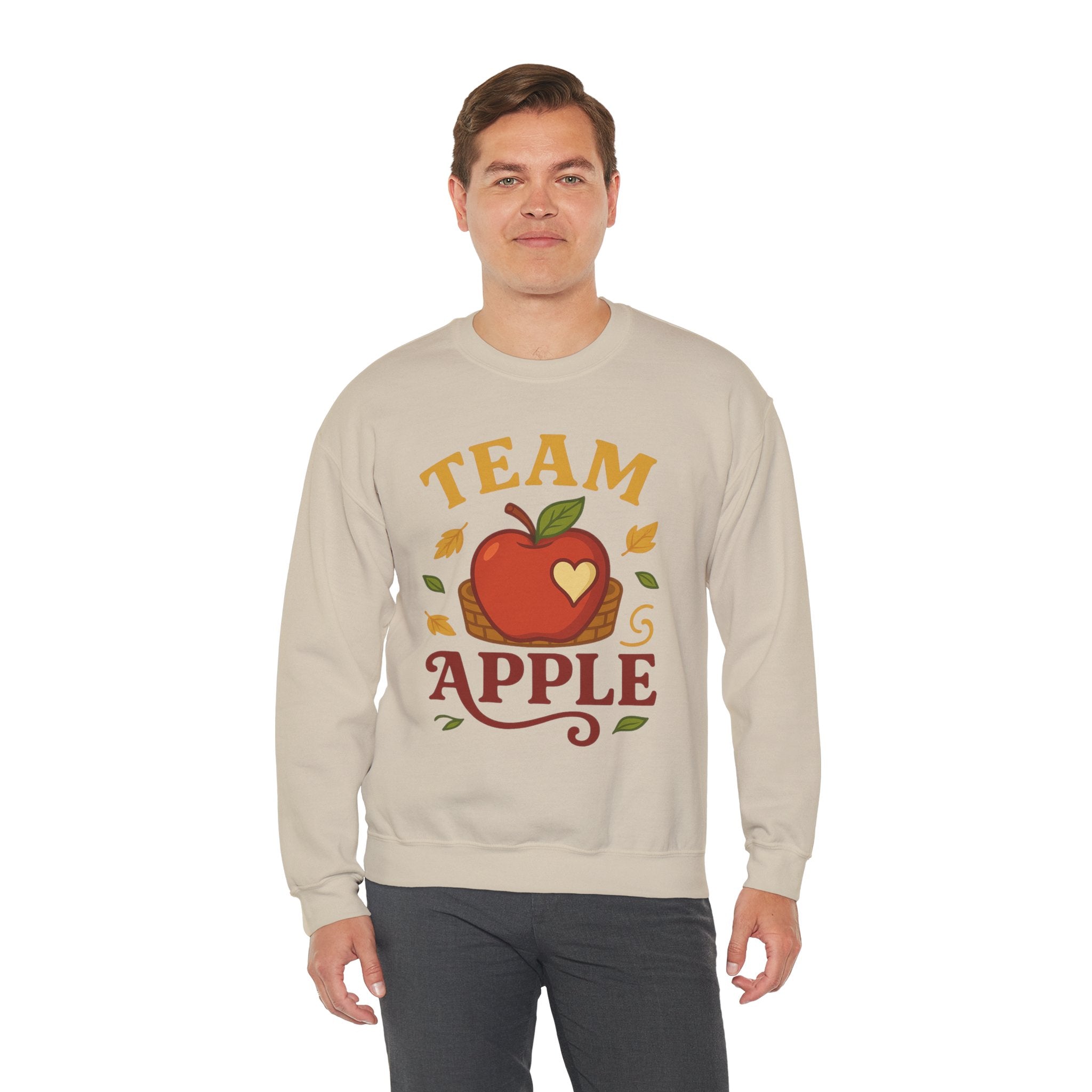 Team Apple Sweatshirt, Cozy Fall Fashion, Perfect for Apple Picking, Cute Gift for Teachers, Unisex Crewneck, Autumn Vibes, Fall Apparel