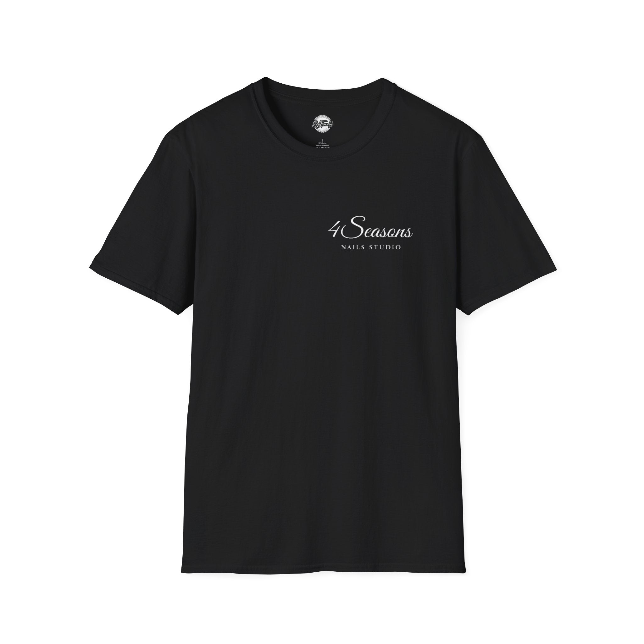 4 Seasons Nails Studio T-Shirt — Nail Tech Logo Tee (Front & Back)