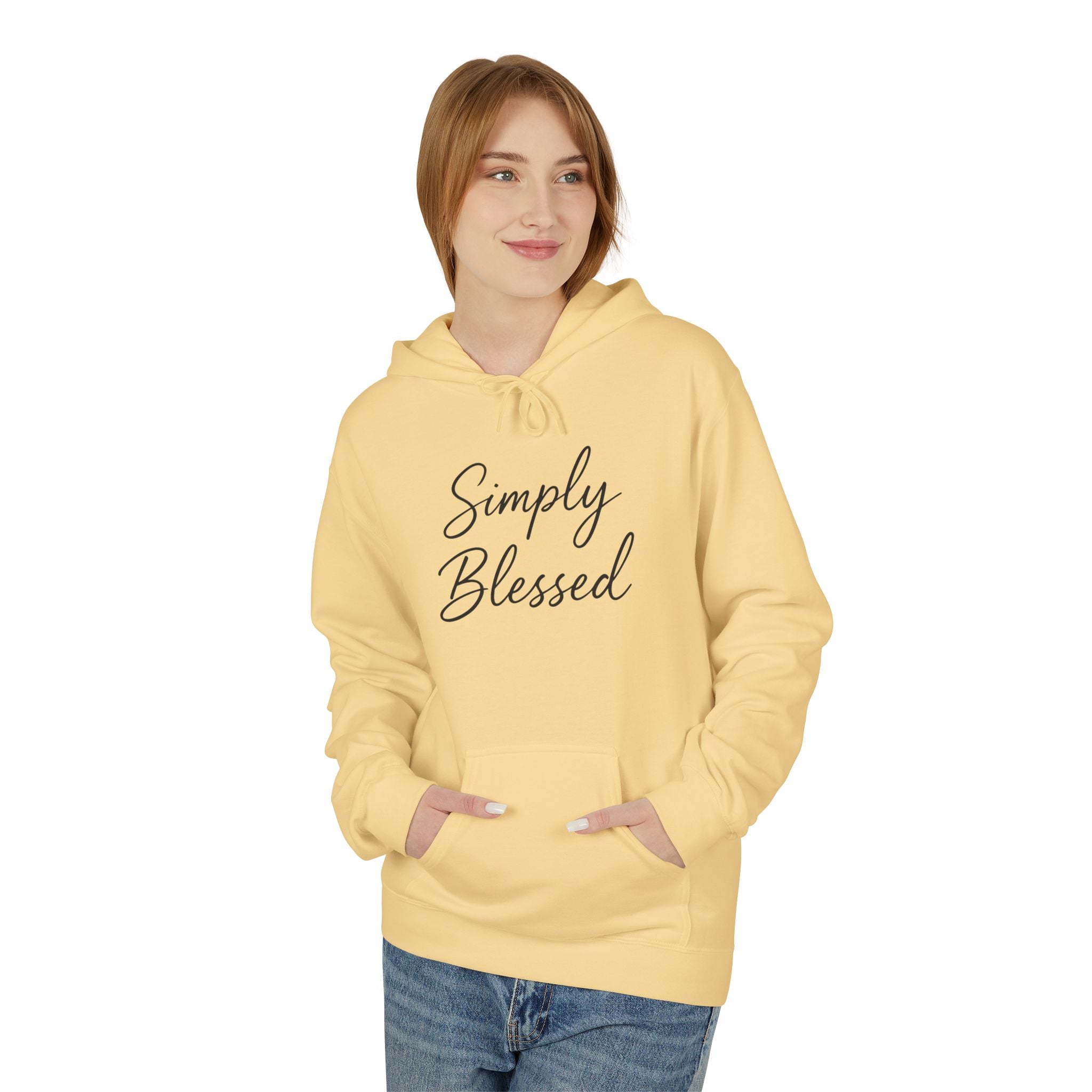 Simply Blessed Unisex Fleece Hoodie - Cozy Spiritual Apparel