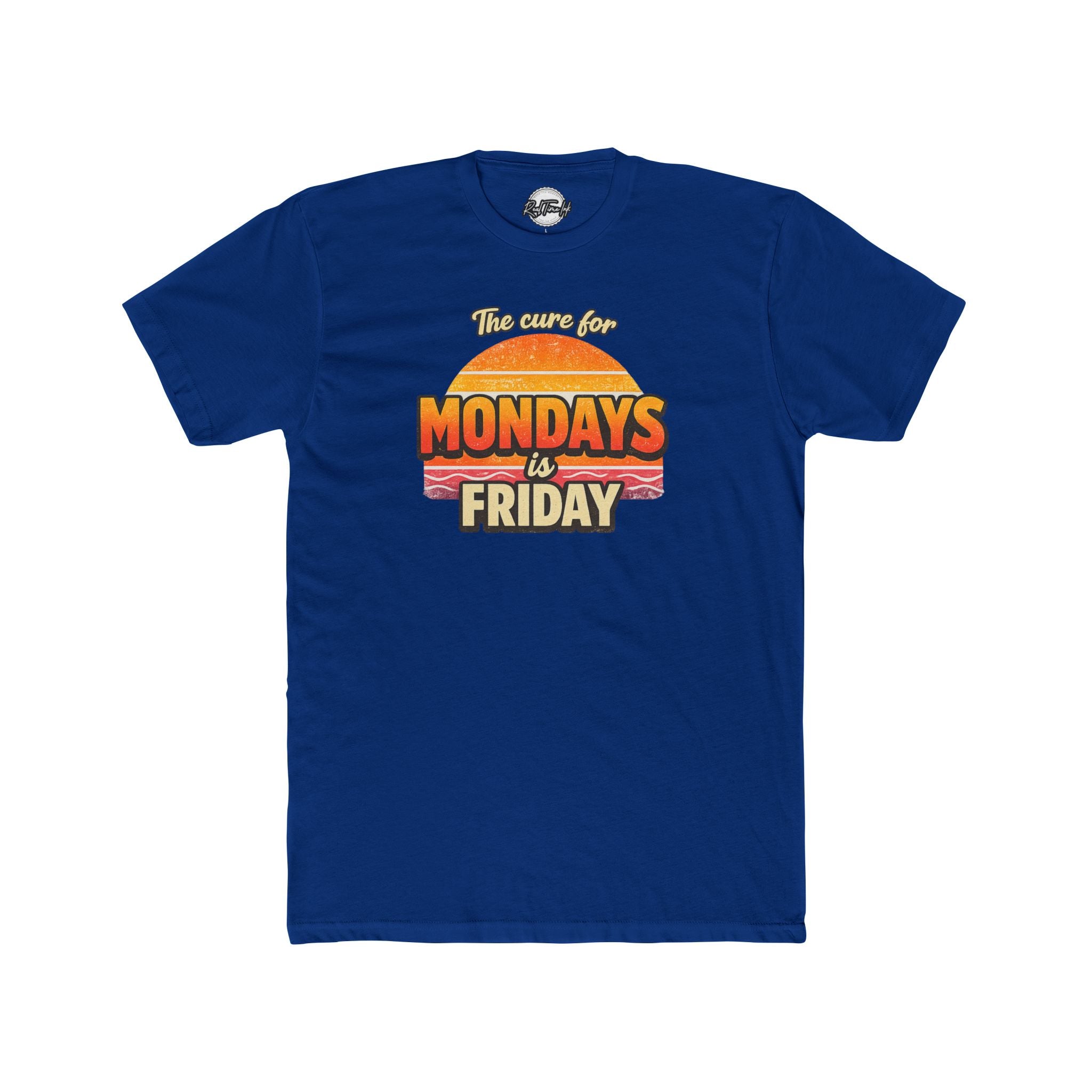 The Cure for Mondays Is Friday – Vintage Retro Sunset T-Shirt