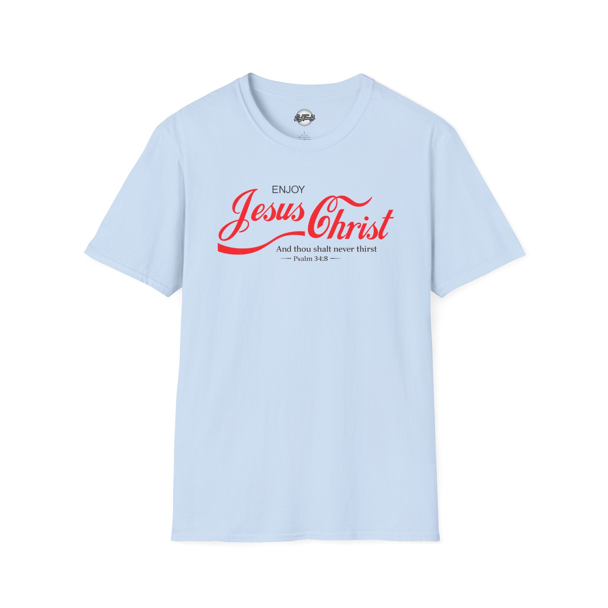 Jesus Christ T-Shirt — "Enjoy Jesus Christ" Psalm 34:8 Faith Tee
