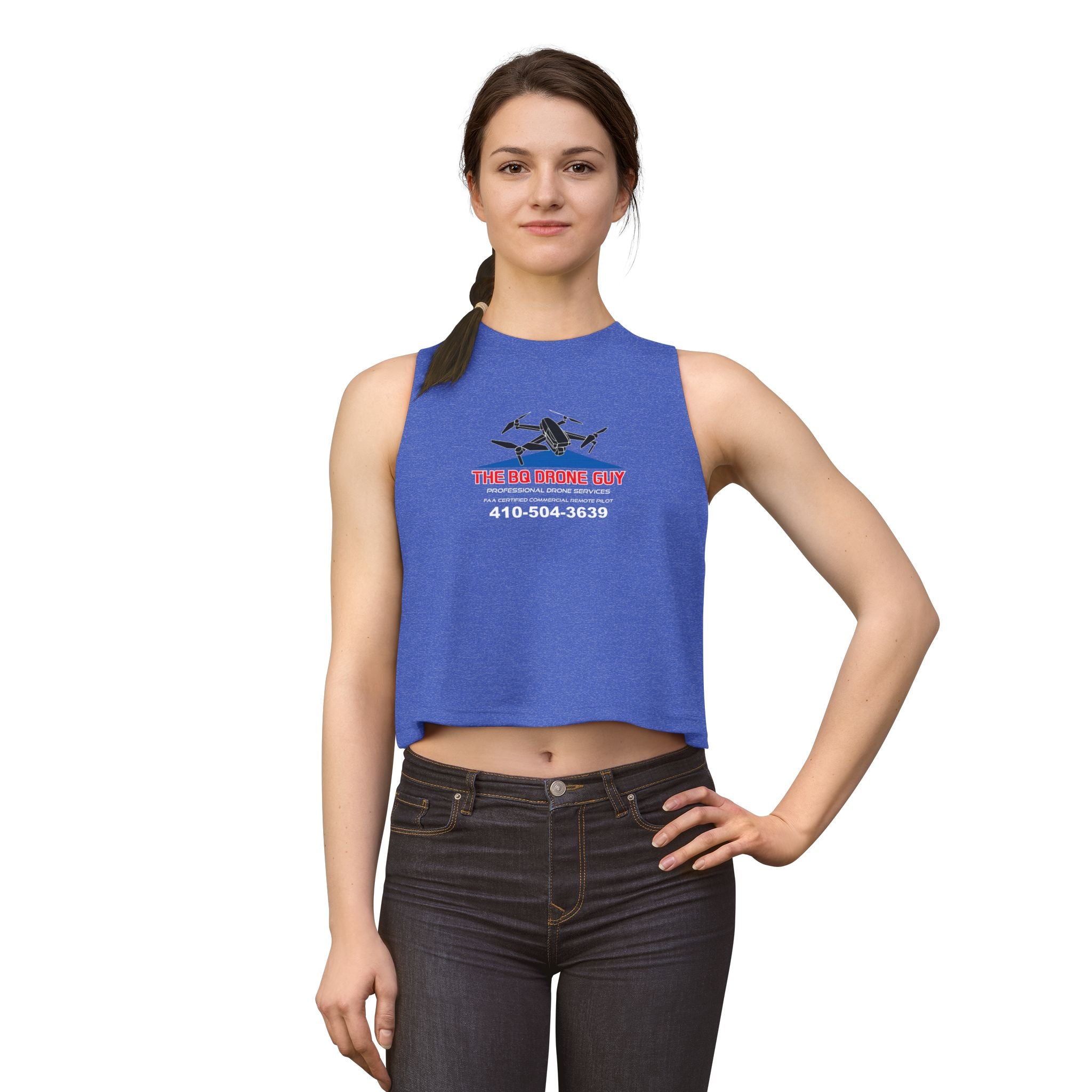 The BQ Drone Guy Graphic Sleeveless Tank crop top