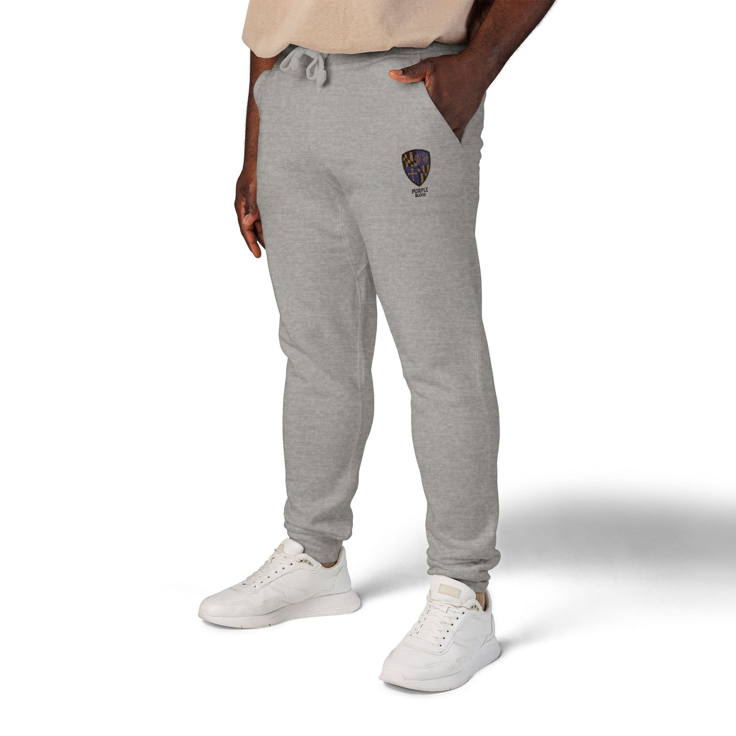 Embroidered Unisex Sweatpants - Purple Blood Design