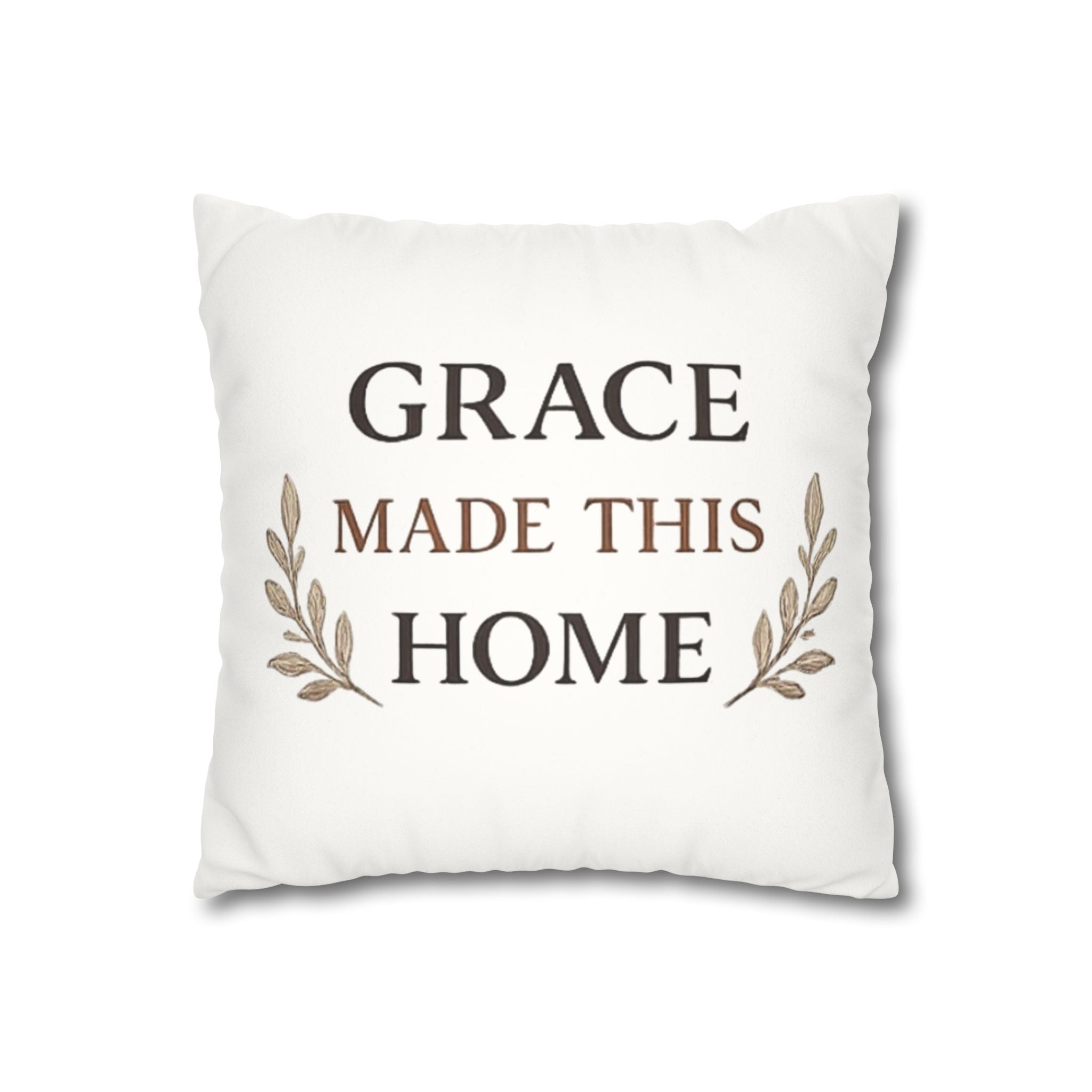 Grace Made This Home Faux Suede Decorative Pillowcase