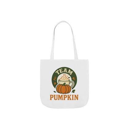 Team Pumpkin Tote Bag with 5-Color Straps, Fall Accessory, Gift for Pumpkin Lovers, Cute Bag for Festivals, Stylish Halloween Tote