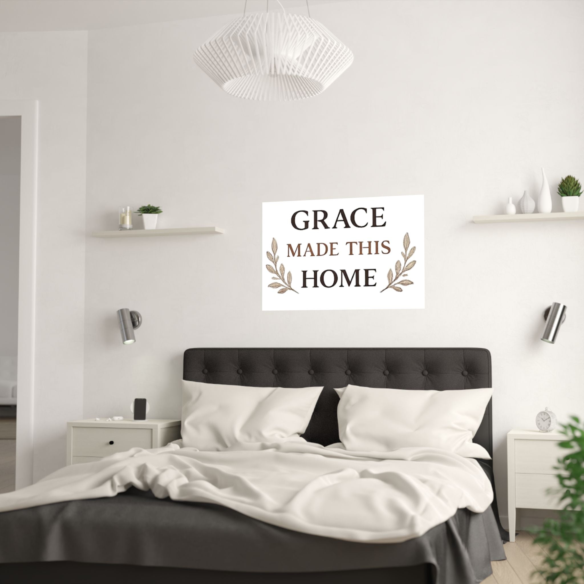 Grace Made This Home Satin Poster — Inspirational Faith Wall Art