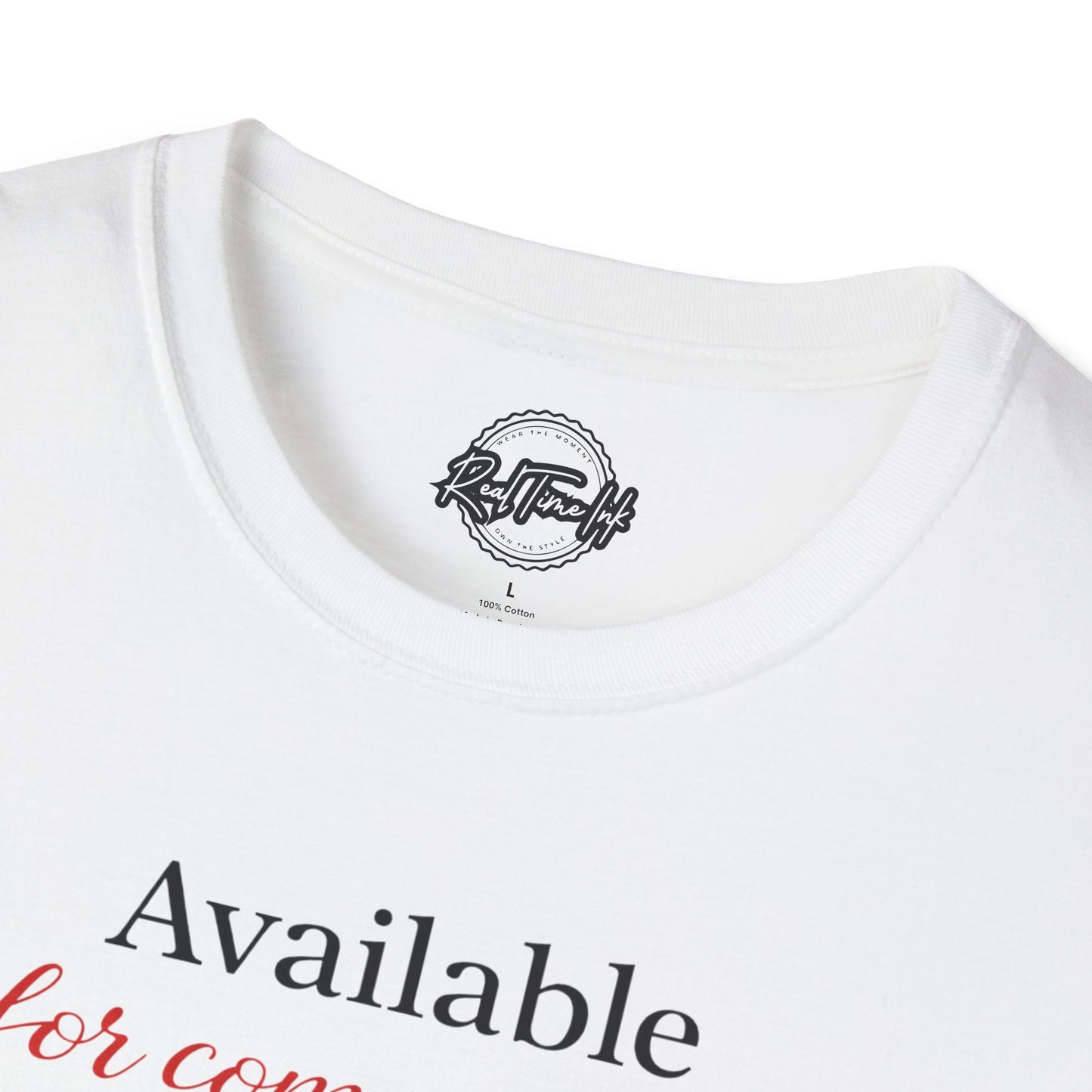 Available For Commitment Not Convenience T-Shirt — Inspirational Feminine Script Tee