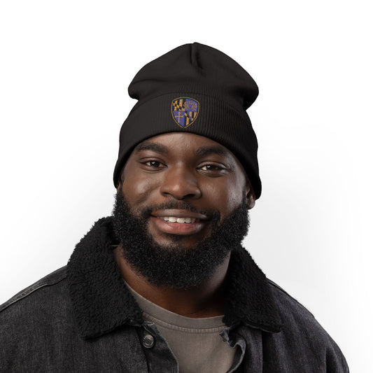 Beanie Hat Purple Blood Embroidery