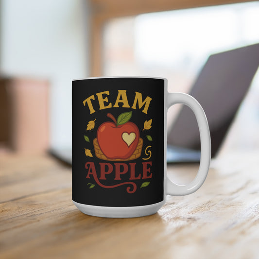 Whimsical Apple-Themed Mug for Team Spirit Enthusiasts, Perfect for Gifts, Fall Celebrations, and Cozy Coffee Moments, Apple Lovers, [...]