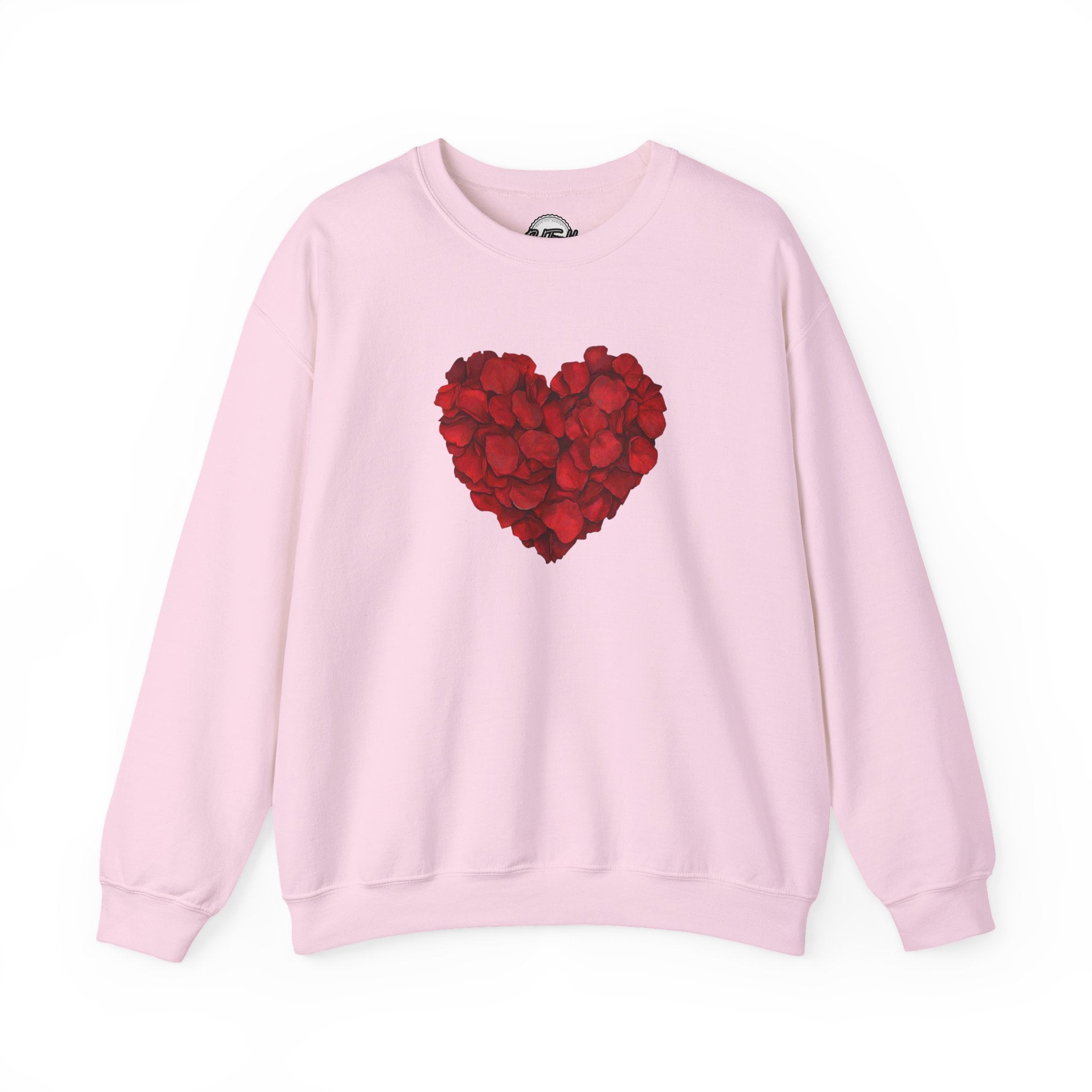 Valentine Rose Petal Heart Sweatshirt