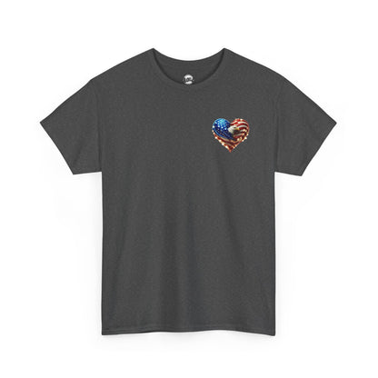 Patriotic Unisex Heavy Cotton Tee - God Country Family, Independence Day Shirt, Veteran Gift, Family Gathering Tee, Fourth of July Clothing