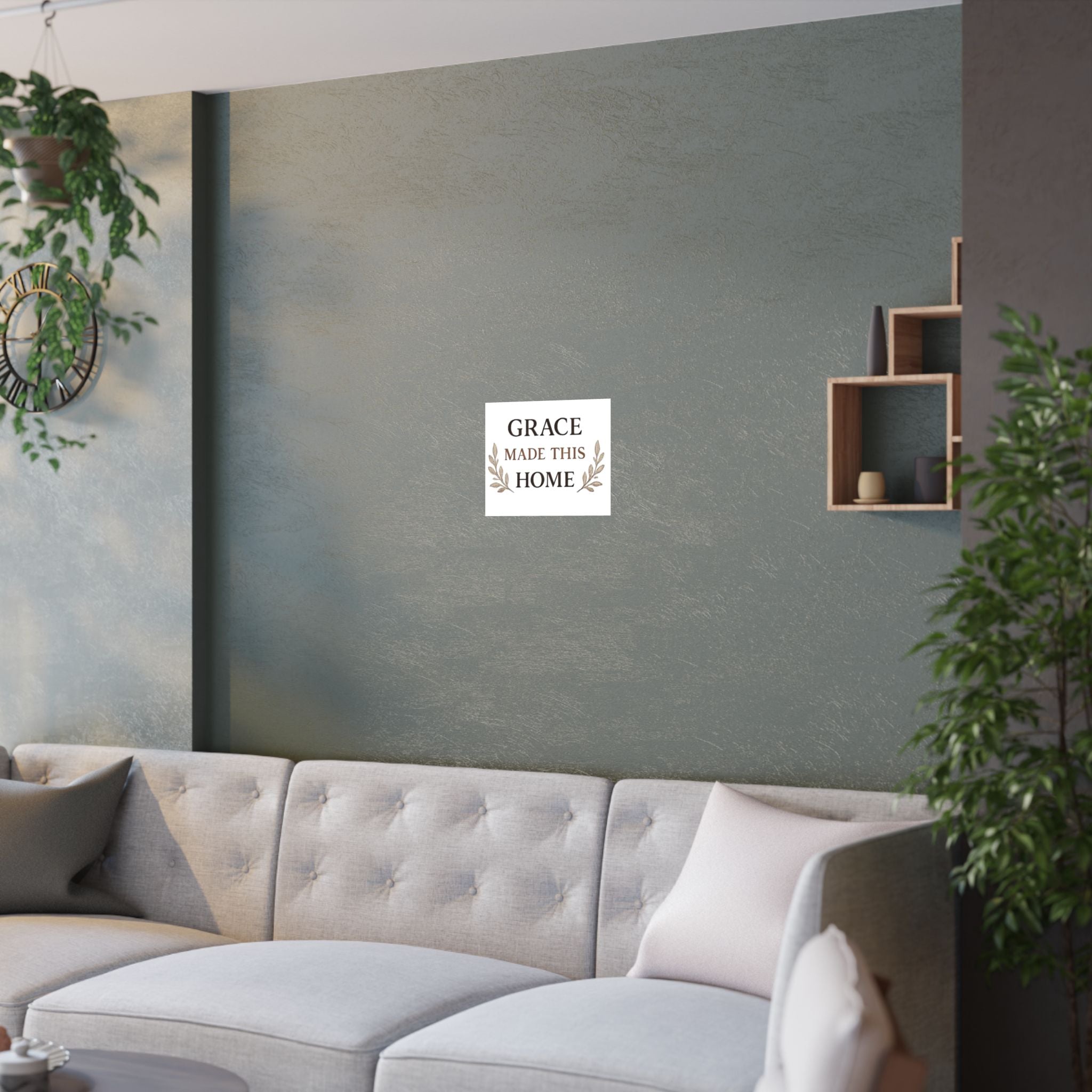 Grace Made This Home Satin Poster — Inspirational Faith Wall Art