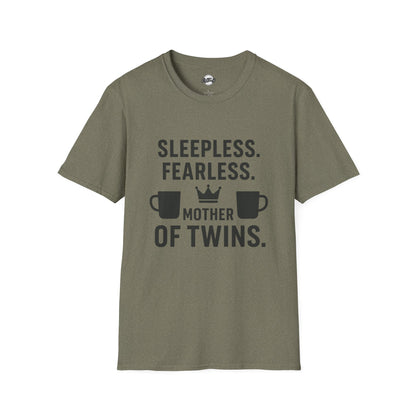 Sleepless Fearless Mother of Twins Unisex Softstyle T-Shirt