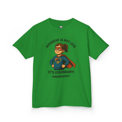 Kids Autism Superhero Tee - 'Different is Not Less, It's Legendary!'