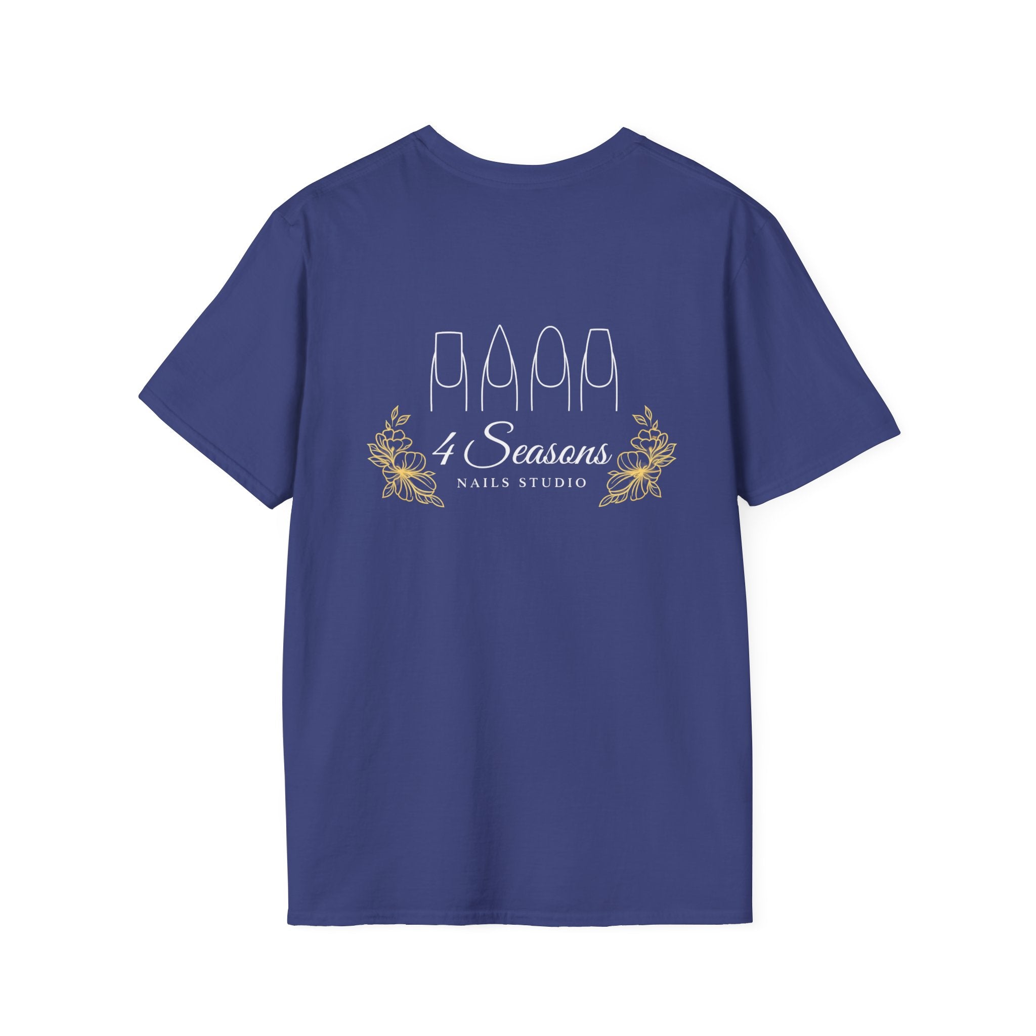 4 Seasons Nails Studio T-Shirt — Nail Tech Logo Tee (Front & Back)